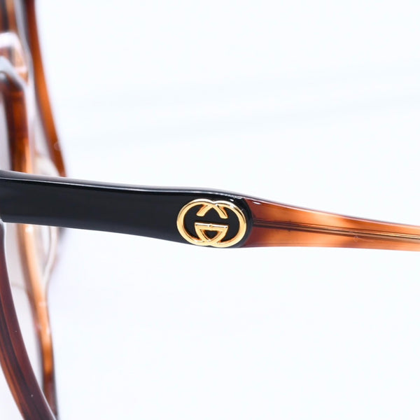 Very Good Condition GUCCI Gucci Teardrop Sunglasses Eyewear Interlocking GG2106/S Brown Gold Used 4a008436