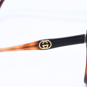 Very Good Condition GUCCI Gucci Teardrop Sunglasses Eyewear Interlocking GG2106/S Brown Gold Used 4a008436