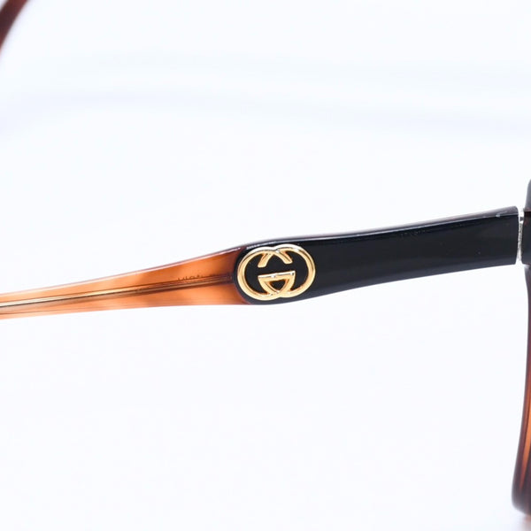 Very Good Condition GUCCI Gucci Teardrop Sunglasses Eyewear Interlocking GG2106/S Brown Gold Used 4a008436