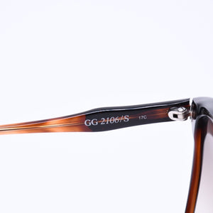 Very Good Condition GUCCI Gucci Teardrop Sunglasses Eyewear Interlocking GG2106/S Brown Gold Used 4a008436