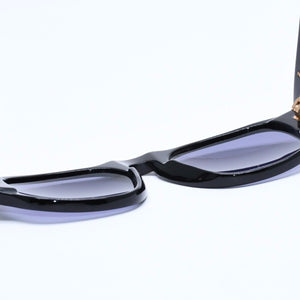Very Good Condition CHANEL Sunglasses Eyewear 01452 94305 Black Gold Hardware Used 4a008514