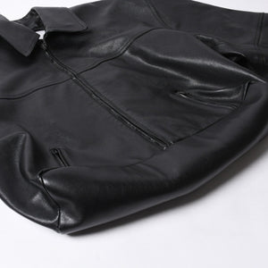 新品未使用 BALENCIAGA バレンシアガ ハンドバック シャツバッグ close bag 811992 レザー ブラック 中古 4a000855