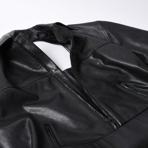 新品未使用 BALENCIAGA バレンシアガ ハンドバック シャツバッグ close bag 811992 レザー ブラック 中古 4a000855