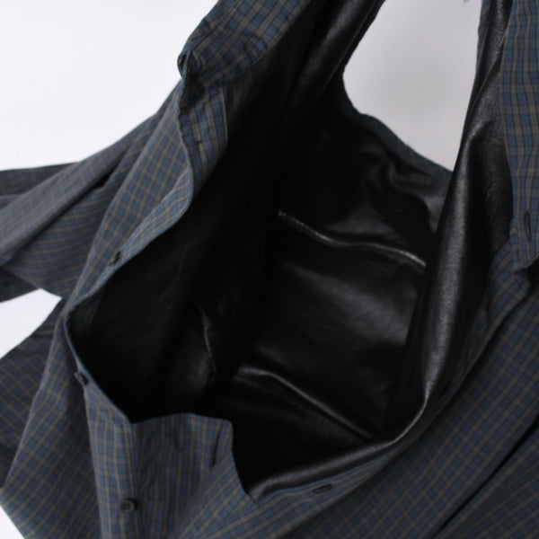 New unused BALENCIAGA handbag shirt bag close bag 811677 cotton green used 4a000856