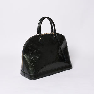LOUIS VUITTON Alma GM handbag M91612 Monogram Vernis Brugnuit Gold hardware Good condition Used 4a000753