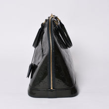 画像をギャラリービューアに読み込む, LOUIS VUITTON ルイヴィトン アルマGM ハンドバッグ M91612 モノグラム ヴェルニ ブルーニュイ ゴールド金具 美品 中古 4a000753