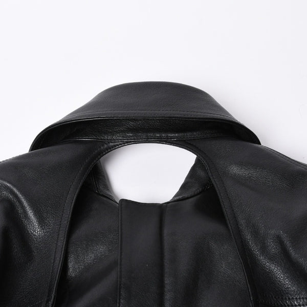 新品未使用 BALENCIAGA バレンシアガ ハンドバック シャツバッグ close bag 811992 レザー ブラック 中古 4a000855