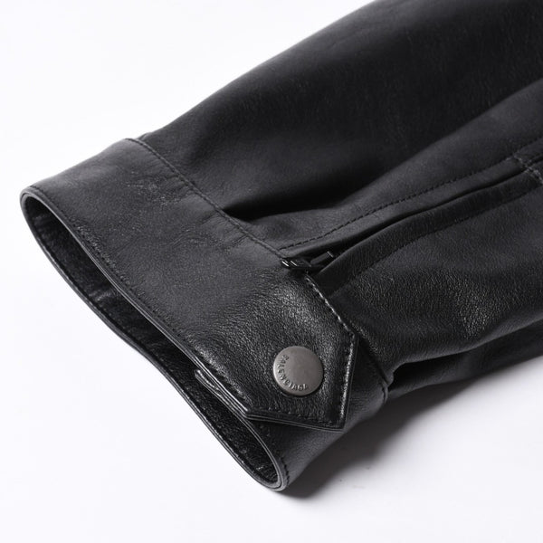 新品未使用 BALENCIAGA バレンシアガ ハンドバック シャツバッグ close bag 811992 レザー ブラック 中古 4a000855