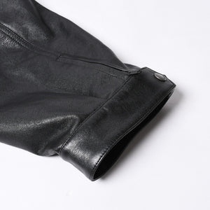 新品未使用 BALENCIAGA バレンシアガ ハンドバック シャツバッグ close bag 811992 レザー ブラック 中古 4a000855