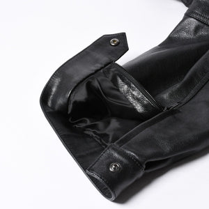 新品未使用 BALENCIAGA バレンシアガ ハンドバック シャツバッグ close bag 811992 レザー ブラック 中古 4a000855