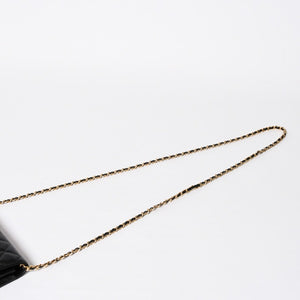 新品同様 CHANEL シャネル チェーンウォレット 長財布 AP0250 ランダム番台 ココマーク キャビアスキン ブラック ゴールド金具 中古 4a009065