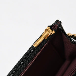 新品同様 CHANEL シャネル チェーンウォレット 長財布 AP0250 ランダム番台 ココマーク キャビアスキン ブラック ゴールド金具 中古 4a009065