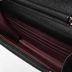 新品同様 CHANEL シャネル チェーンウォレット 長財布 AP0250 ランダム番台 ココマーク キャビアスキン ブラック ゴールド金具 中古 4a009065