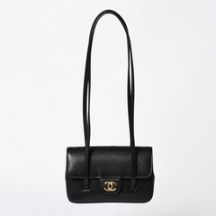 新品同様 CHANEL シャネル ストラップ クラッチ ワンショルダーバッグ AP5068 ランダム番台 ココマーク キャビアスキン 中古 4a009073
