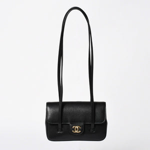 新品同様 CHANEL シャネル ストラップ クラッチ ワンショルダーバッグ AP5068 ランダム番台 ココマーク キャビアスキン 中古 4a009073