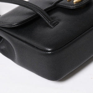新品同様 CHANEL シャネル ストラップ クラッチ ワンショルダーバッグ AP5068 ランダム番台 ココマーク キャビアスキン 中古 4a009073