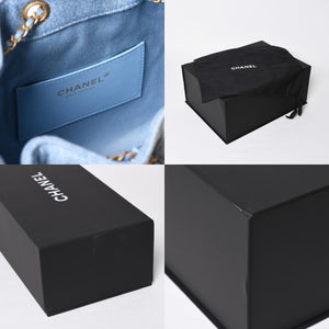 新品同様 CHANEL シャネル CHANEL 25 スモール ハンドバッグ ランダム番台 ココマーク デニム レザー ブルー 中古 4a009088