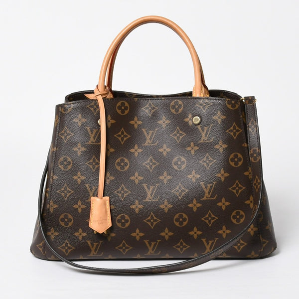 極美品 LOUIS VUITTON ルイヴィトン モンテーニュMM モノグラム ハンドバッグ M41056 ブラウン 中古 4a009085