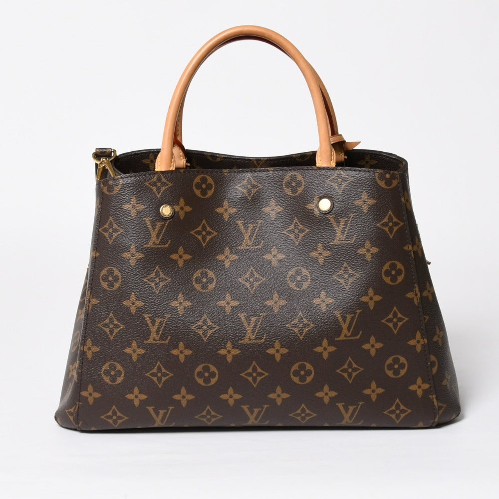 極美品 LOUIS VUITTON ルイヴィトン モンテーニュMM モノグラム ハンドバッグ M41056 ブラウン 中古 4a009085