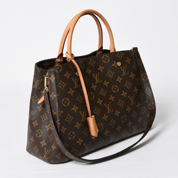 極美品 LOUIS VUITTON ルイヴィトン モンテーニュMM モノグラム ハンドバッグ M41056 ブラウン 中古 4a009085