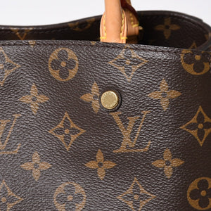 極美品 LOUIS VUITTON ルイヴィトン モンテーニュMM モノグラム ハンドバッグ M41056 ブラウン 中古 4a009085