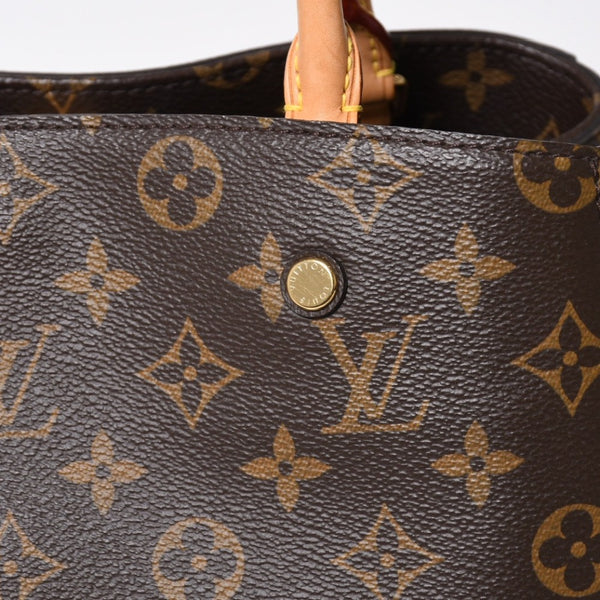 極美品 LOUIS VUITTON ルイヴィトン モンテーニュMM モノグラム ハンドバッグ M41056 ブラウン 中古 4a009085