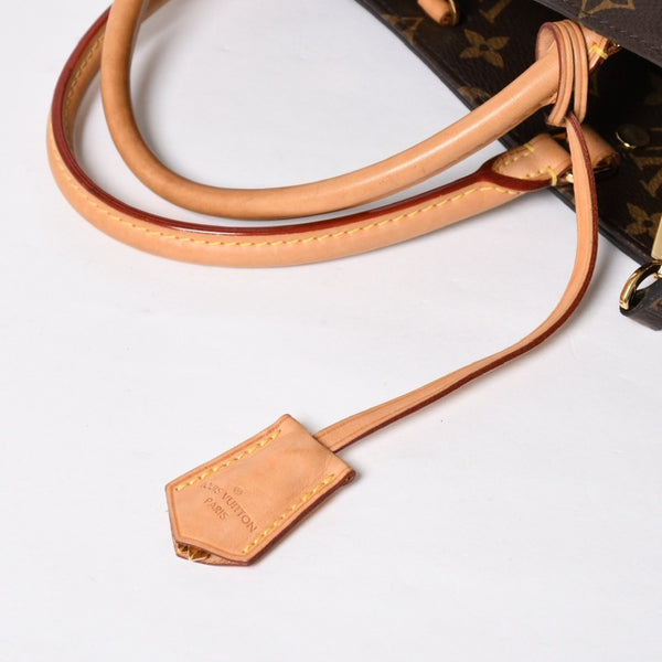 極美品 LOUIS VUITTON ルイヴィトン モンテーニュMM モノグラム ハンドバッグ M41056 ブラウン 中古 4a009085
