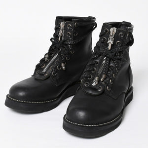 極美品 CHROME HEARTS クロムハーツ × WESCO ウエスコ FIREMAN CENTER ZIP ファイヤーマンブーツ サイズ8 1/2E ブラック 中古 4a009092
