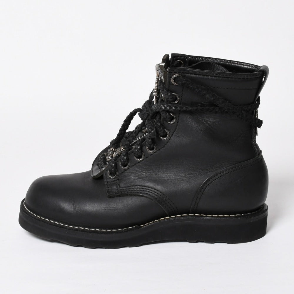 Very Good Condition CHROME HEARTS × WESCO FIREMAN CENTER ZIP Fireman Boots Size 8 1/2E Black Used 4a009092