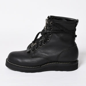 極美品 CHROME HEARTS クロムハーツ × WESCO ウエスコ FIREMAN CENTER ZIP ファイヤーマンブーツ サイズ8 1/2E ブラック 中古 4a009092
