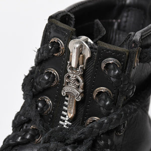 極美品 CHROME HEARTS クロムハーツ × WESCO ウエスコ FIREMAN CENTER ZIP ファイヤーマンブーツ サイズ8 1/2E ブラック 中古 4a009092