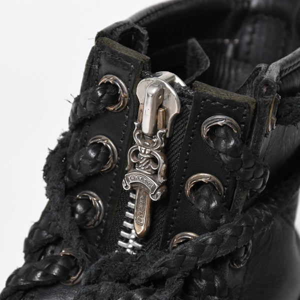極美品 CHROME HEARTS クロムハーツ × WESCO ウエスコ FIREMAN CENTER ZIP ファイヤーマンブーツ サイズ8 1/2E ブラック 中古 4a009092