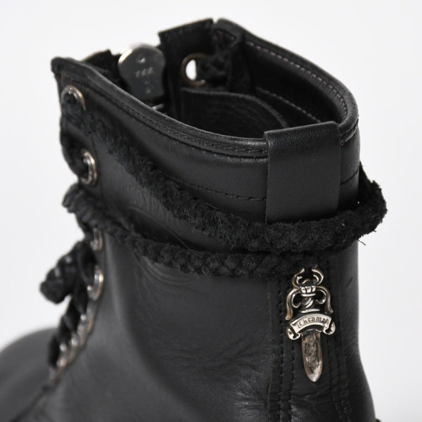 極美品 CHROME HEARTS クロムハーツ × WESCO ウエスコ FIREMAN CENTER ZIP ファイヤーマンブーツ サイズ8 1/2E ブラック 中古 4a009092