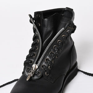 極美品 CHROME HEARTS クロムハーツ × WESCO ウエスコ FIREMAN CENTER ZIP ファイヤーマンブーツ サイズ8 1/2E ブラック 中古 4a009092