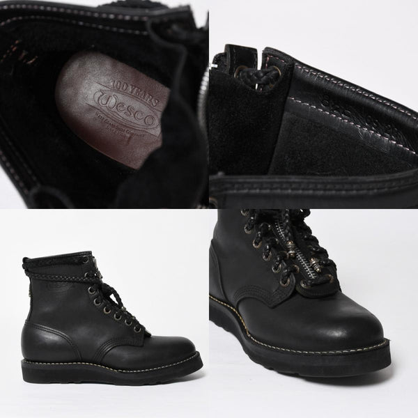 極美品 CHROME HEARTS クロムハーツ × WESCO ウエスコ FIREMAN CENTER ZIP ファイヤーマンブーツ サイズ8 1/2E ブラック 中古 4a009092
