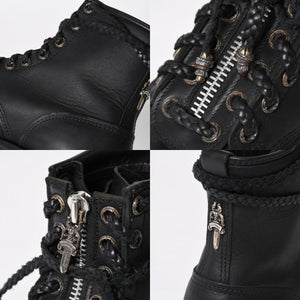 極美品 CHROME HEARTS クロムハーツ × WESCO ウエスコ FIREMAN CENTER ZIP ファイヤーマンブーツ サイズ8 1/2E ブラック 中古 4a009092