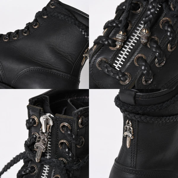 極美品 CHROME HEARTS クロムハーツ × WESCO ウエスコ FIREMAN CENTER ZIP ファイヤーマンブーツ サイズ8 1/2E ブラック 中古 4a009092