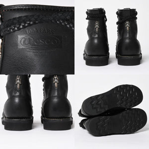 極美品 CHROME HEARTS クロムハーツ × WESCO ウエスコ FIREMAN CENTER ZIP ファイヤーマンブーツ サイズ8 1/2E ブラック 中古 4a009092