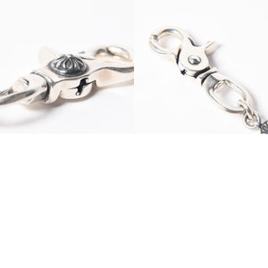 極美品 CHROME HEARTS クロムハーツ 2BALL LONG-S クロスボール ウォレットチェーン #2 2クリップ ロング 重量約211.3g 22ボール 中古 4a008855