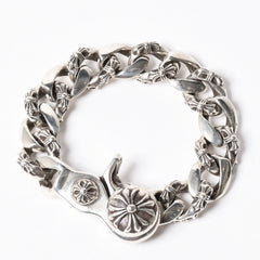 CHROME HEARTS 13LINK FNCY CHN LNK 13 links fancy chain bracelet Weight 124.28g Total length approx. 22cm Good condition Used 4a008568