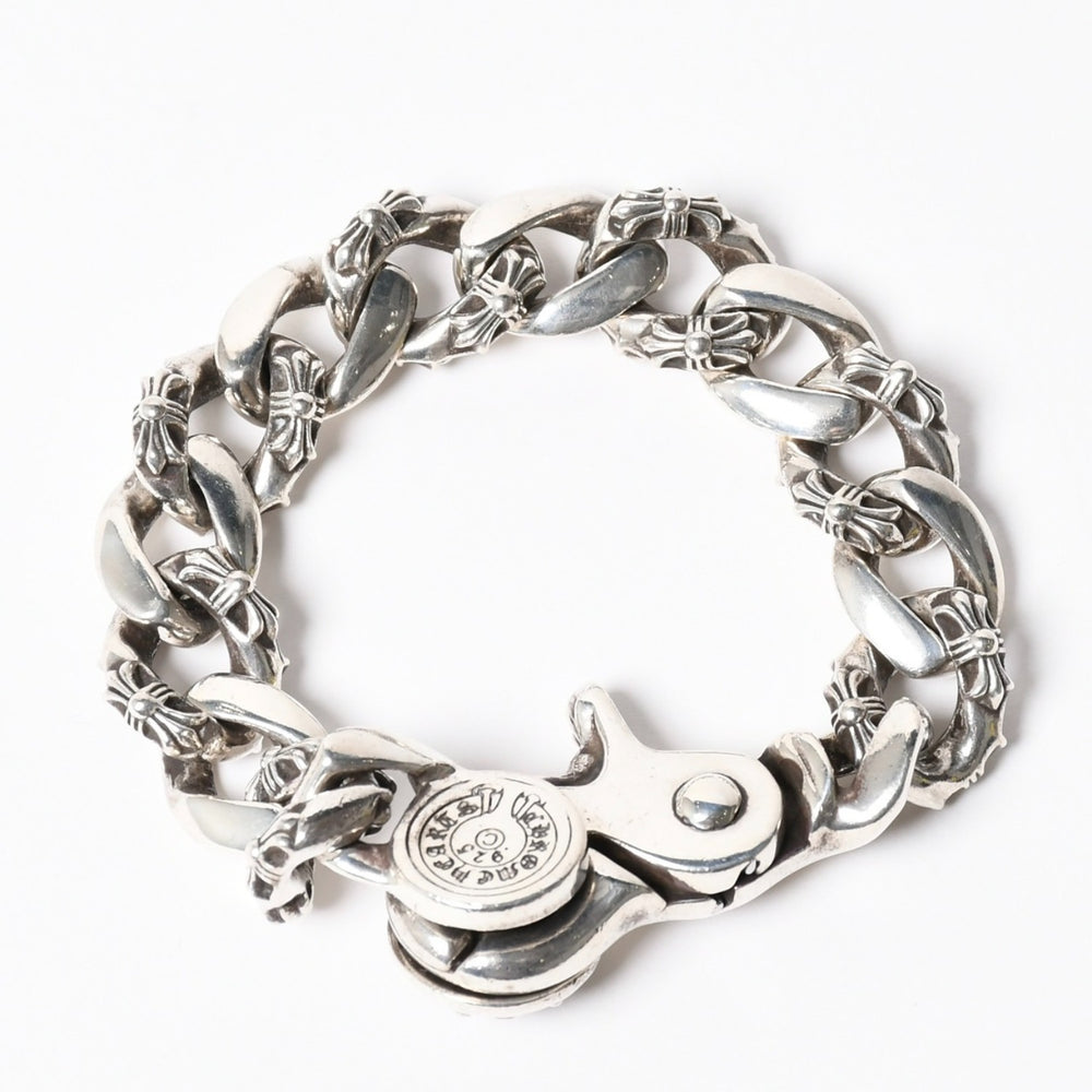 CHROME HEARTS クロムハーツ 13LINK FNCY CHN LNK 13リンク ファンシーチェーン ブレスレット 重量124.28g 全長約22cm 美品 中古 4a008568