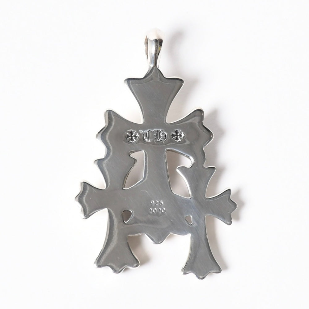 極美品 CHROME HEARTS クロムハーツ トリプルクロス 3CH CRS SML 3CH クロス シルバーペンダントトップ シルバー 925 中古 4a008603