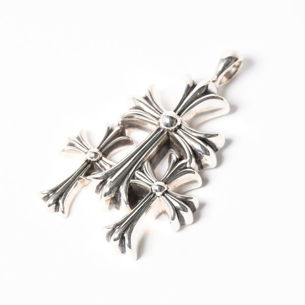 極美品 CHROME HEARTS クロムハーツ トリプルクロス 3CH CRS SML 3CH クロス シルバーペンダントトップ シルバー 925 中古 4a008603