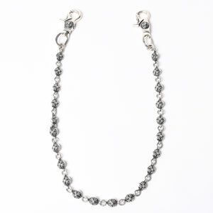 極美品 CHROME HEARTS クロムハーツ 2BALL LONG-S クロスボール ウォレットチェーン #2 2クリップ ロング 重量約211.3g 22ボール 中古 4a008855