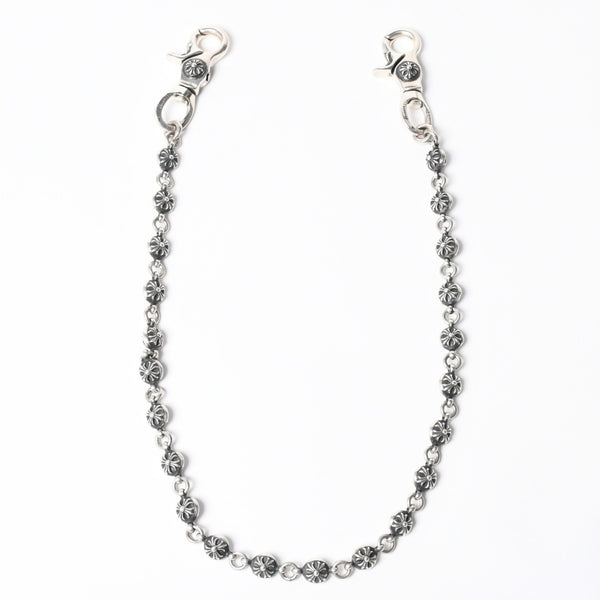 極美品 CHROME HEARTS クロムハーツ 2BALL LONG-S クロスボール ウォレットチェーン #2 2クリップ ロング 重量約211.3g 22ボール 中古 4a008855