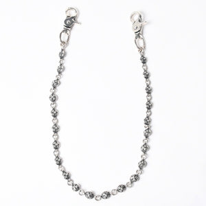 極美品 CHROME HEARTS クロムハーツ 2BALL LONG-S クロスボール ウォレットチェーン #2 2クリップ ロング 重量約211.3g 22ボール 中古 4a008855