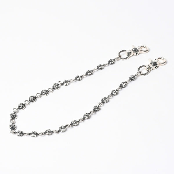 極美品 CHROME HEARTS クロムハーツ 2BALL LONG-S クロスボール ウォレットチェーン #2 2クリップ ロング 重量約211.3g 22ボール 中古 4a008855