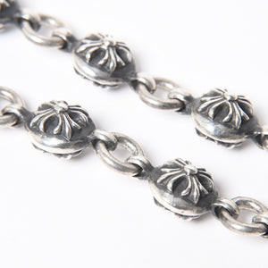 極美品 CHROME HEARTS クロムハーツ 2BALL LONG-S クロスボール ウォレットチェーン #2 2クリップ ロング 重量約211.3g 22ボール 中古 4a008855