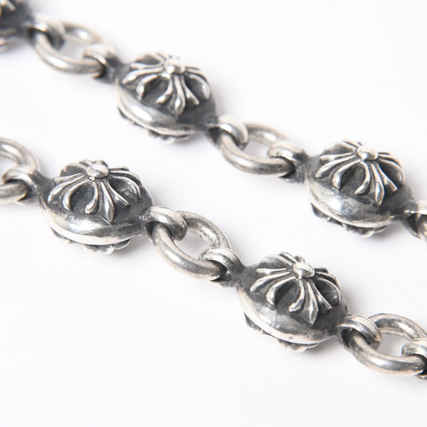 極美品 CHROME HEARTS クロムハーツ 2BALL LONG-S クロスボール ウォレットチェーン #2 2クリップ ロング 重量約211.3g 22ボール 中古 4a008855