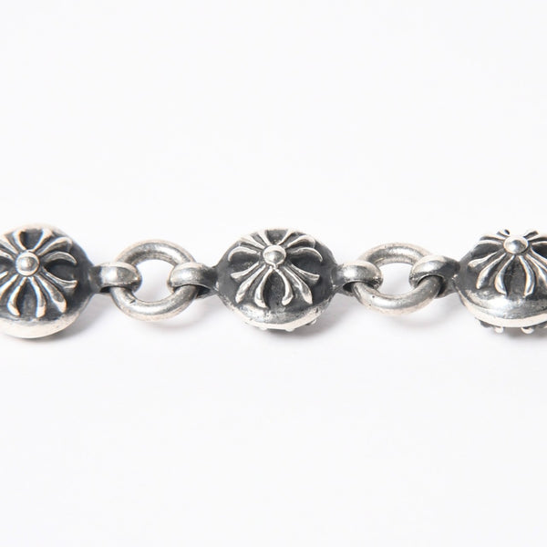 極美品 CHROME HEARTS クロムハーツ 2BALL LONG-S クロスボール ウォレットチェーン #2 2クリップ ロング 重量約211.3g 22ボール 中古 4a008855